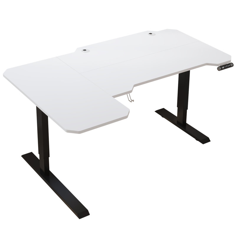 Inbox Zero Daycia Height Adjustable LShape Standing Desk & Reviews